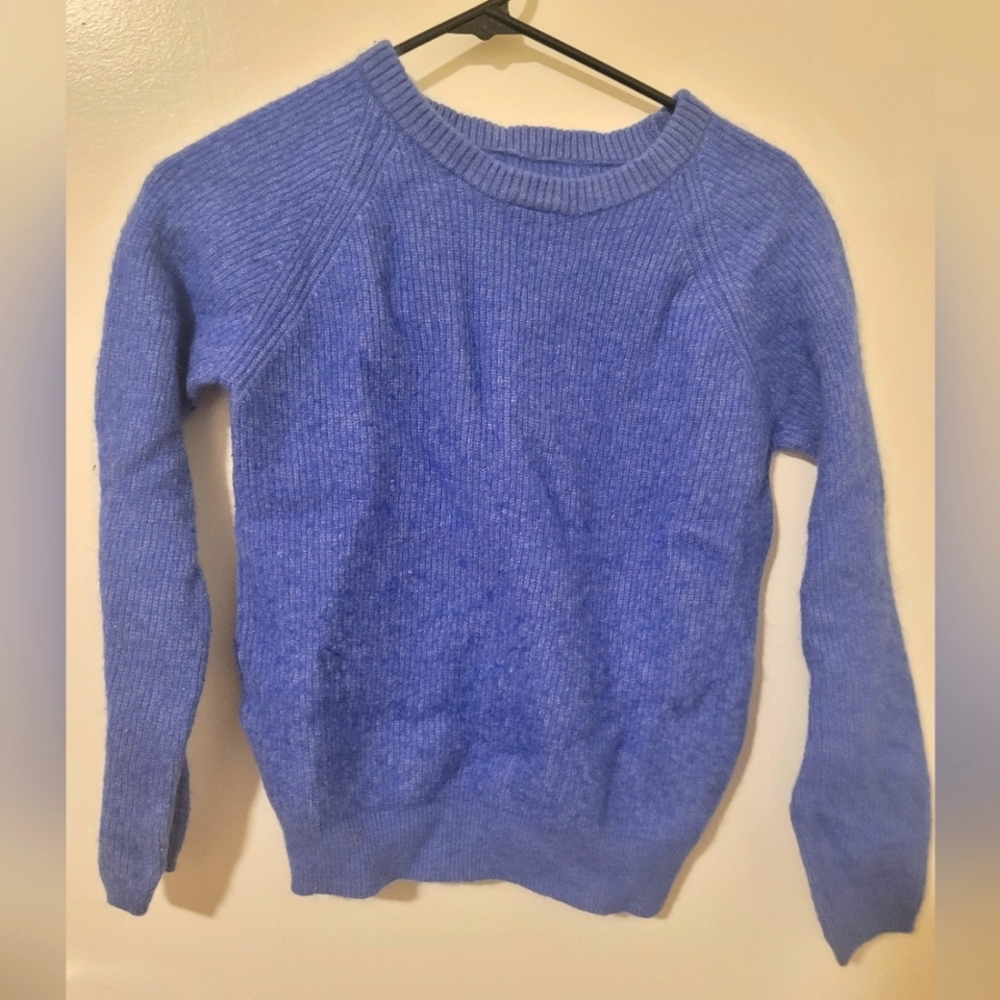 small blue knit sweater